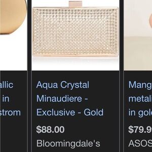 Aqua Crystal gold Clutch/ crossbody bag! Can be both!